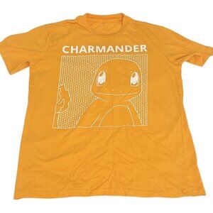 Charmander Pokémon Graphic T-Shirt Yellow/Orange Short Sleeve Adult Tee